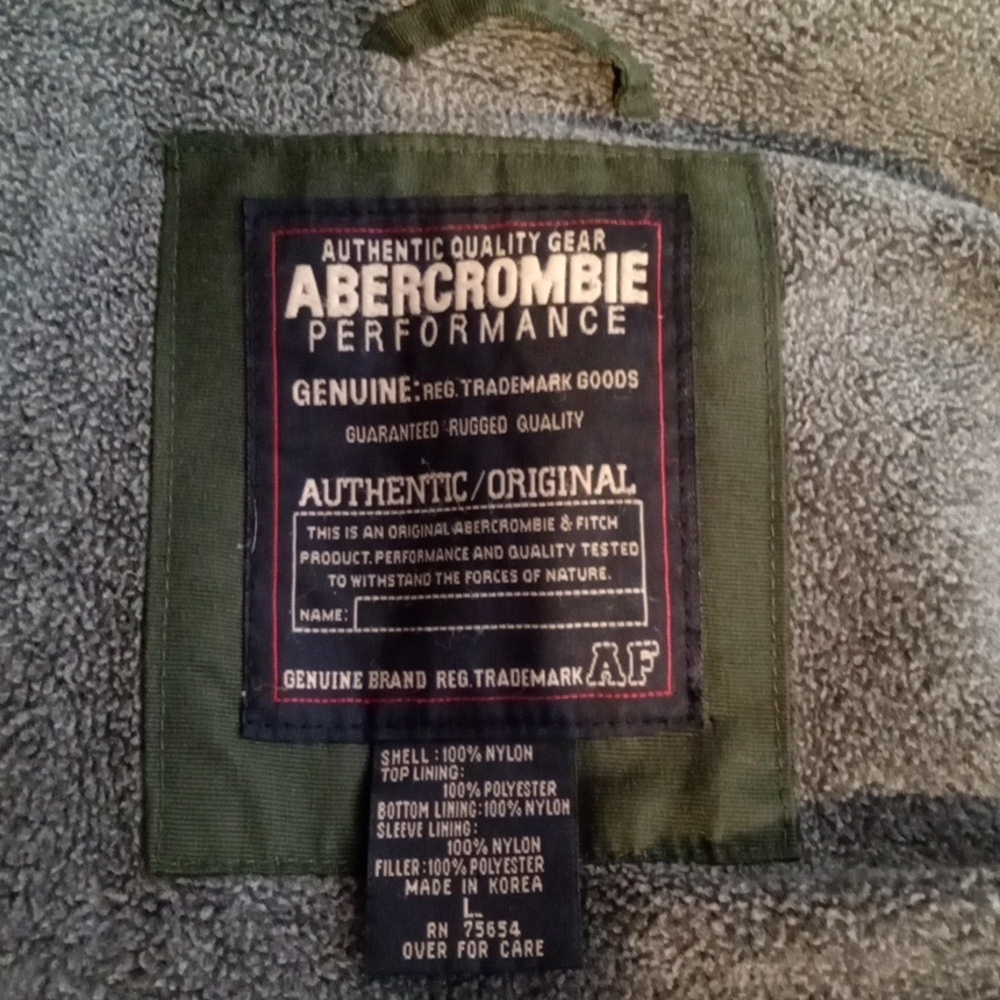 Abercrombie & Fitch Vintage Mens Jacket Full Zip Fleece Lined Coat Size Large - Picture 6 of 11